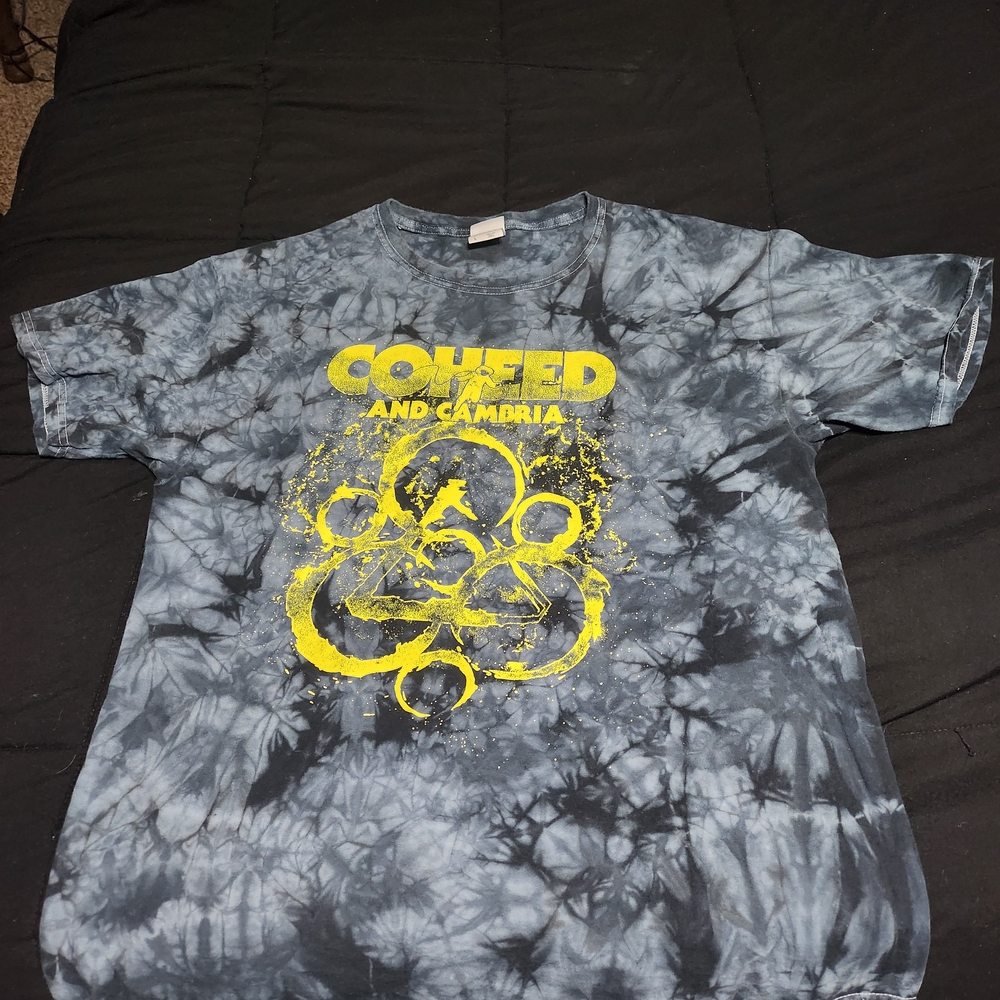 Coheed And Cambria Tie-Dye Short Sleeve Tee - Blue and Yellow